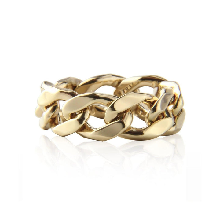 Jeberg Jewellery Ring Chain 8 mm Panzer, vergoldet
