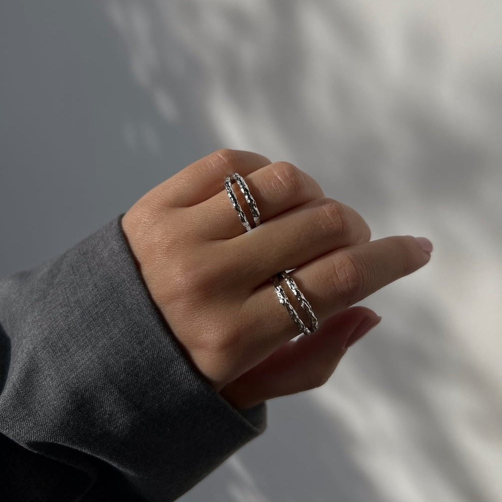 Jeberg Jewellery Ring I AM GOLD Double, Silber