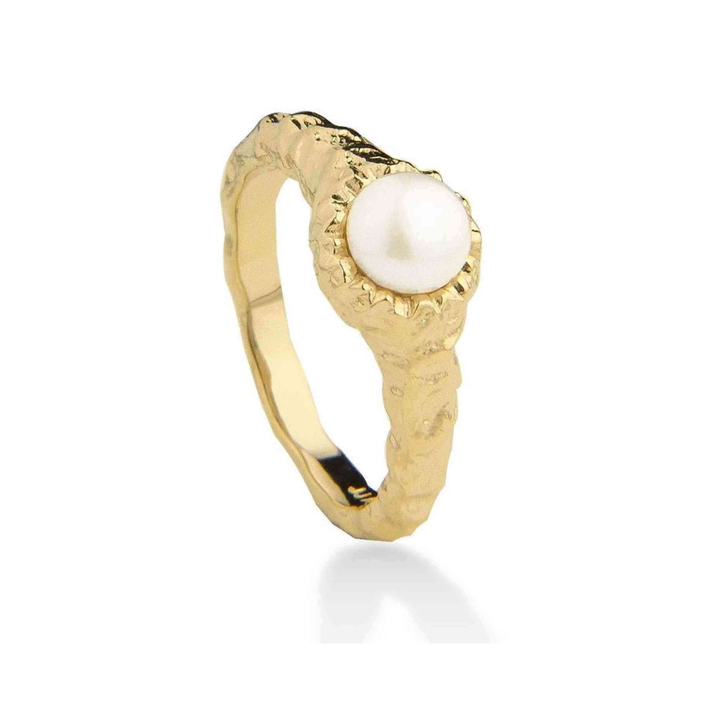 Jeberg Jewellery Ring I AM GOLD Pearl Ring, vergoldet