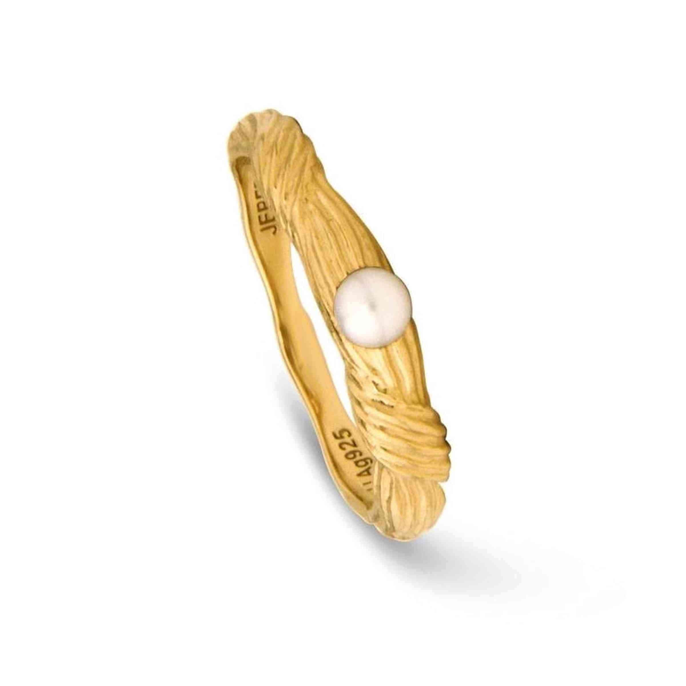 Jeberg Jewellery Ring Sand Dune Pearl, vergoldet