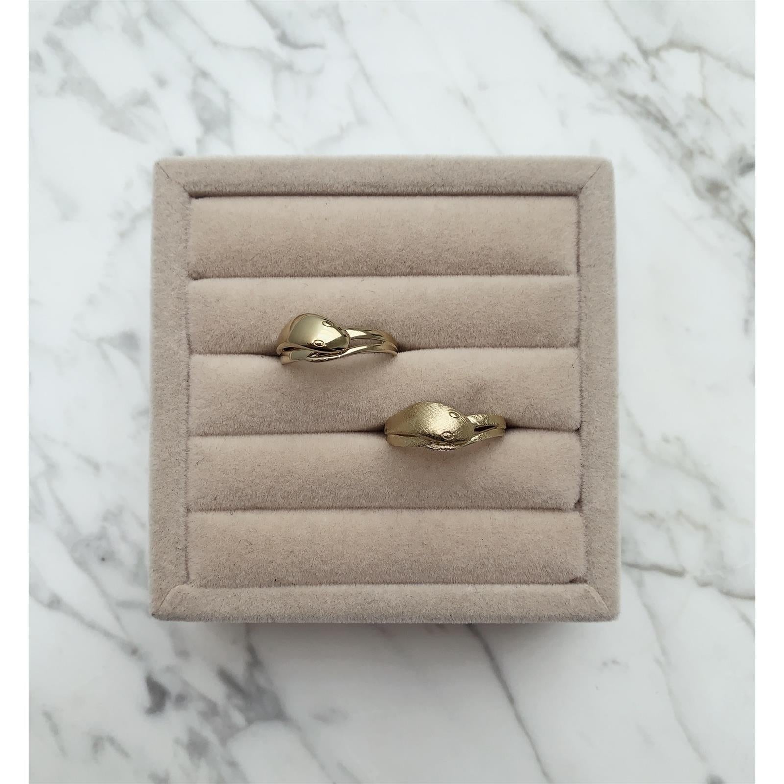 Jeberg Jewellery Ring Snake, matt, vergoldet