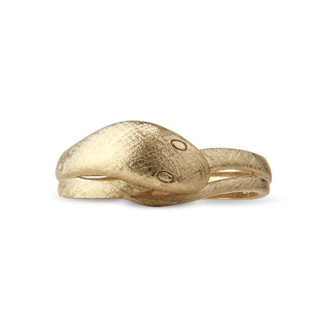 Jeberg Jewellery Ring Snake, matt, vergoldet