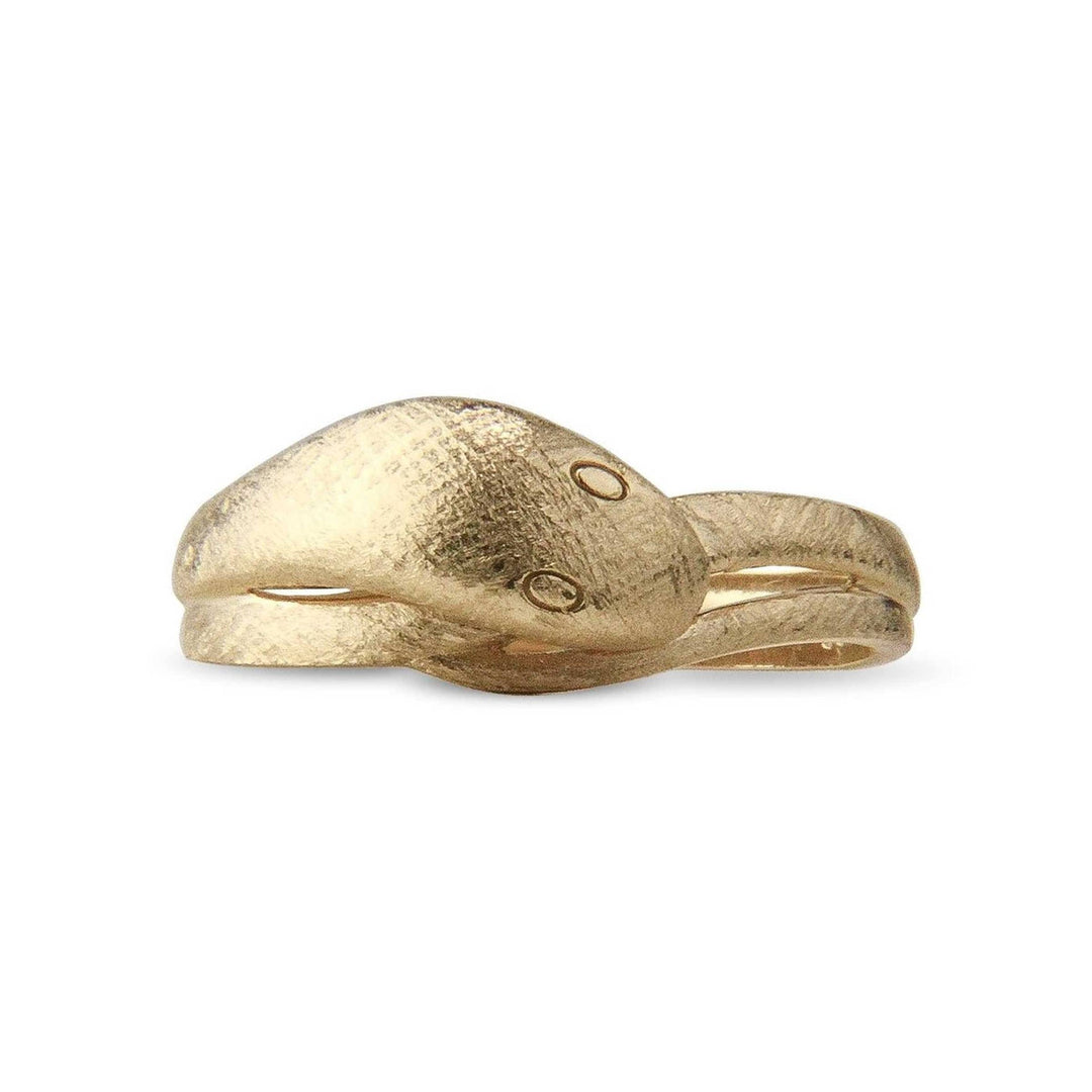 Jeberg Jewellery Ring Snake, matt, vergoldet