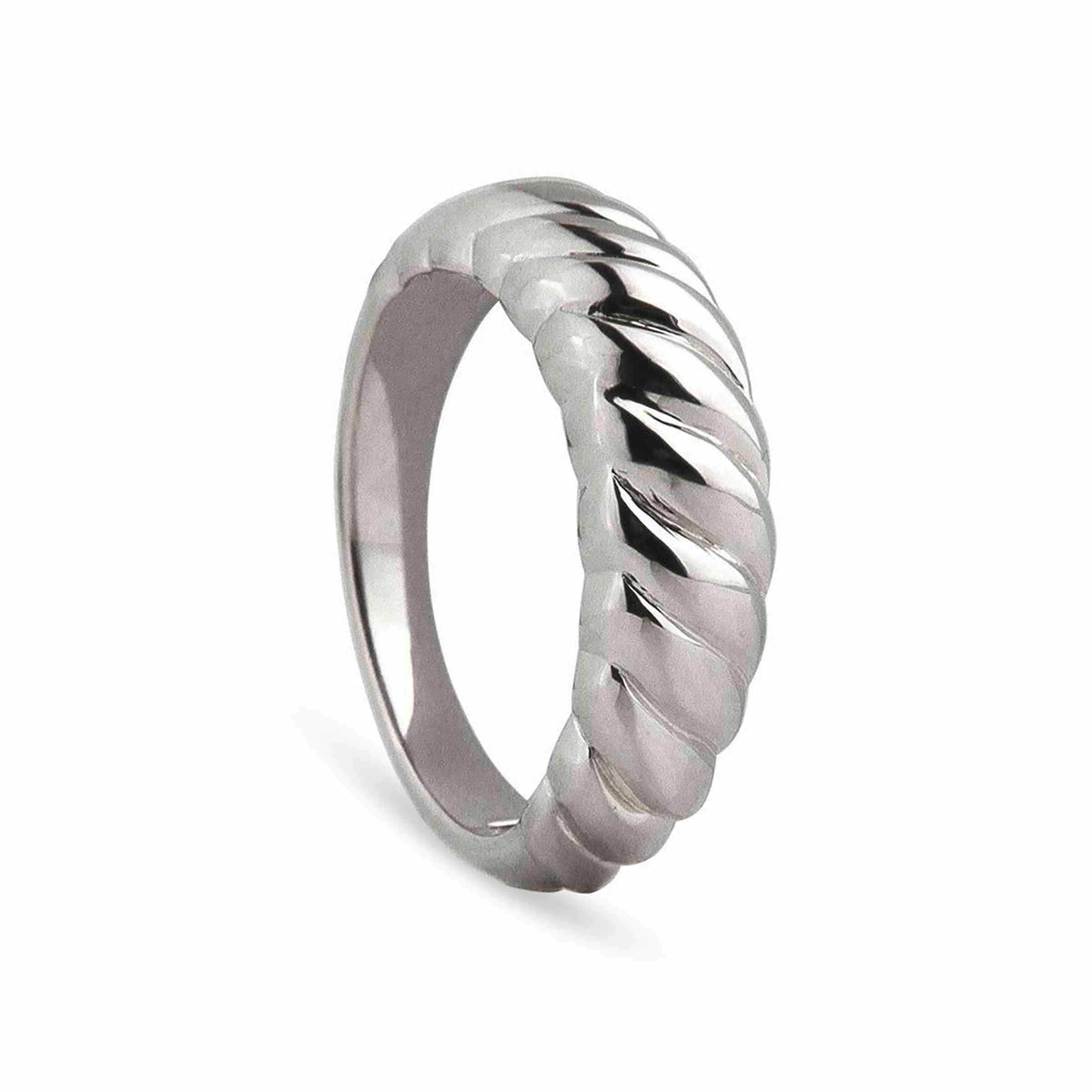 Jeberg Jewellery Ring Twisted Dome, Silber