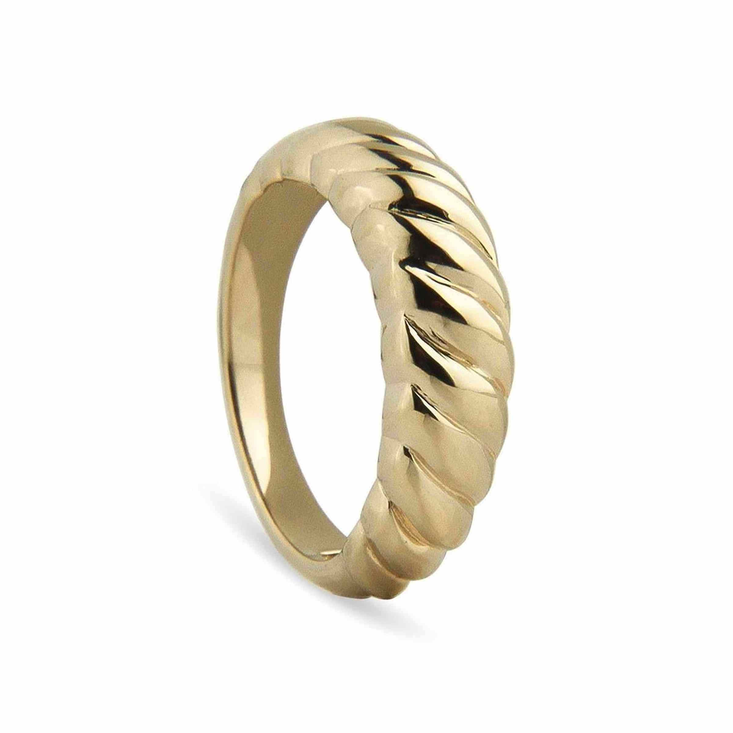 Jeberg Jewellery Ring Twisted Dome, vergoldet
