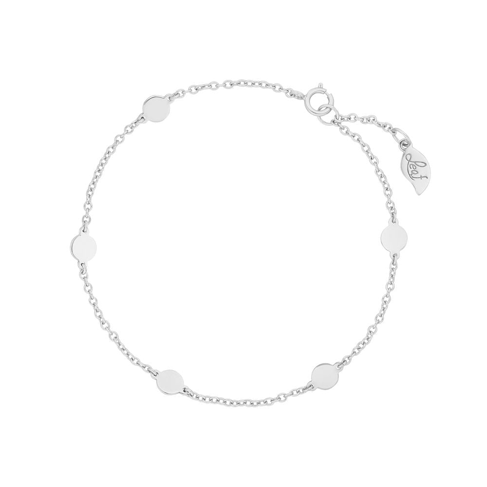 Leaf Armband Basic mit Plättchen, Silber