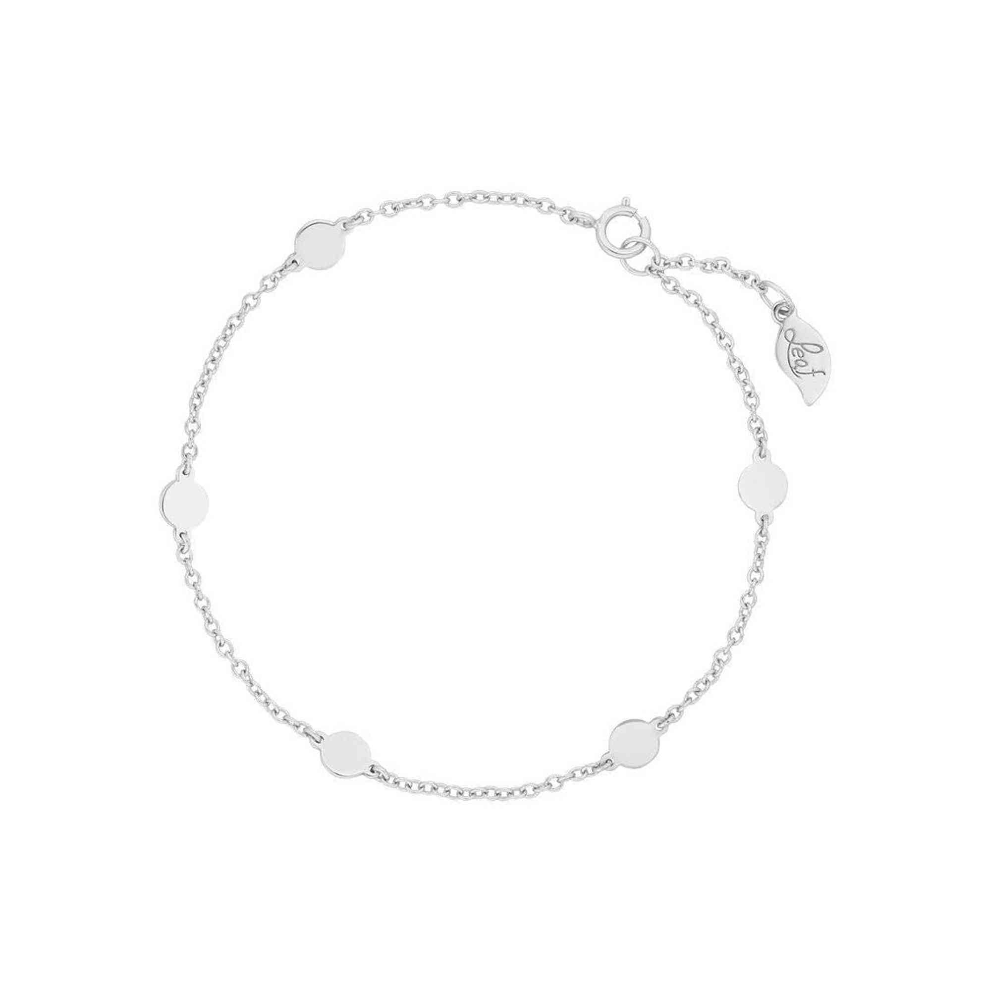 Leaf Armband Basic mit Plättchen, Silber