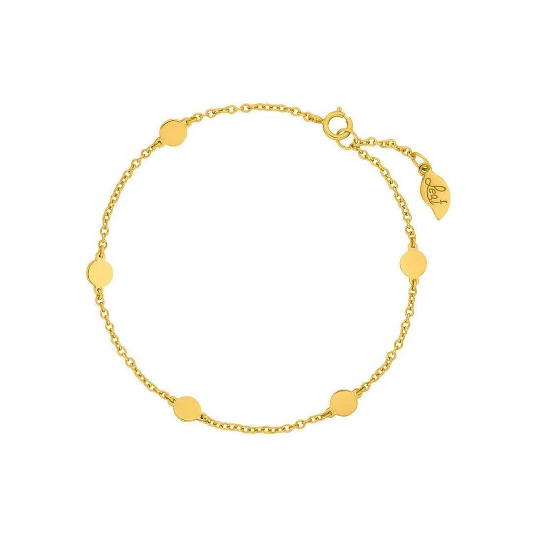 Leaf Armband Basic mit Plättchen, vergoldet