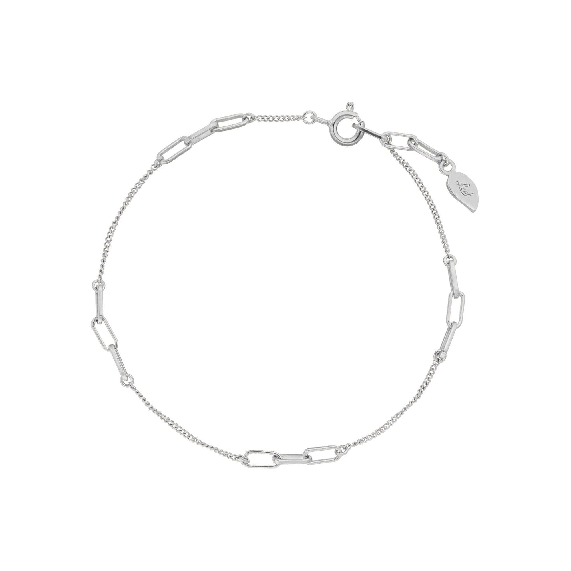 Leaf Armband Cube II, Silber