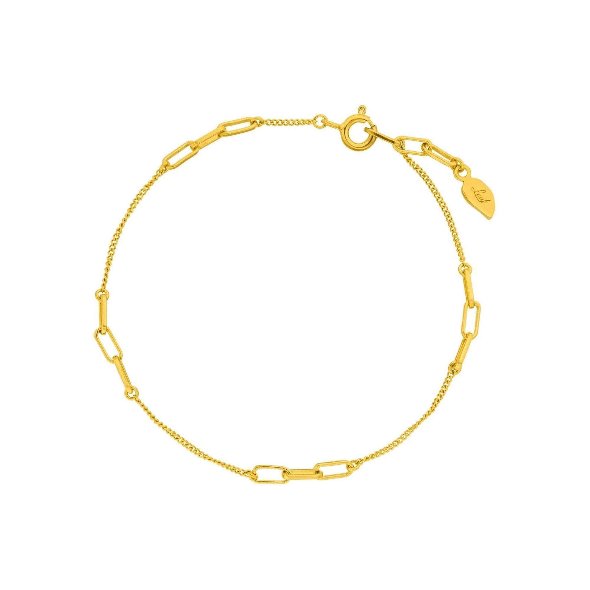 Leaf Armband Cube II, vergoldet