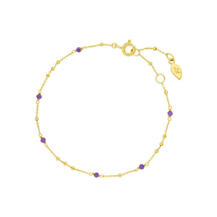 Leaf Armband Flying Gems, Amethyst, vergoldet