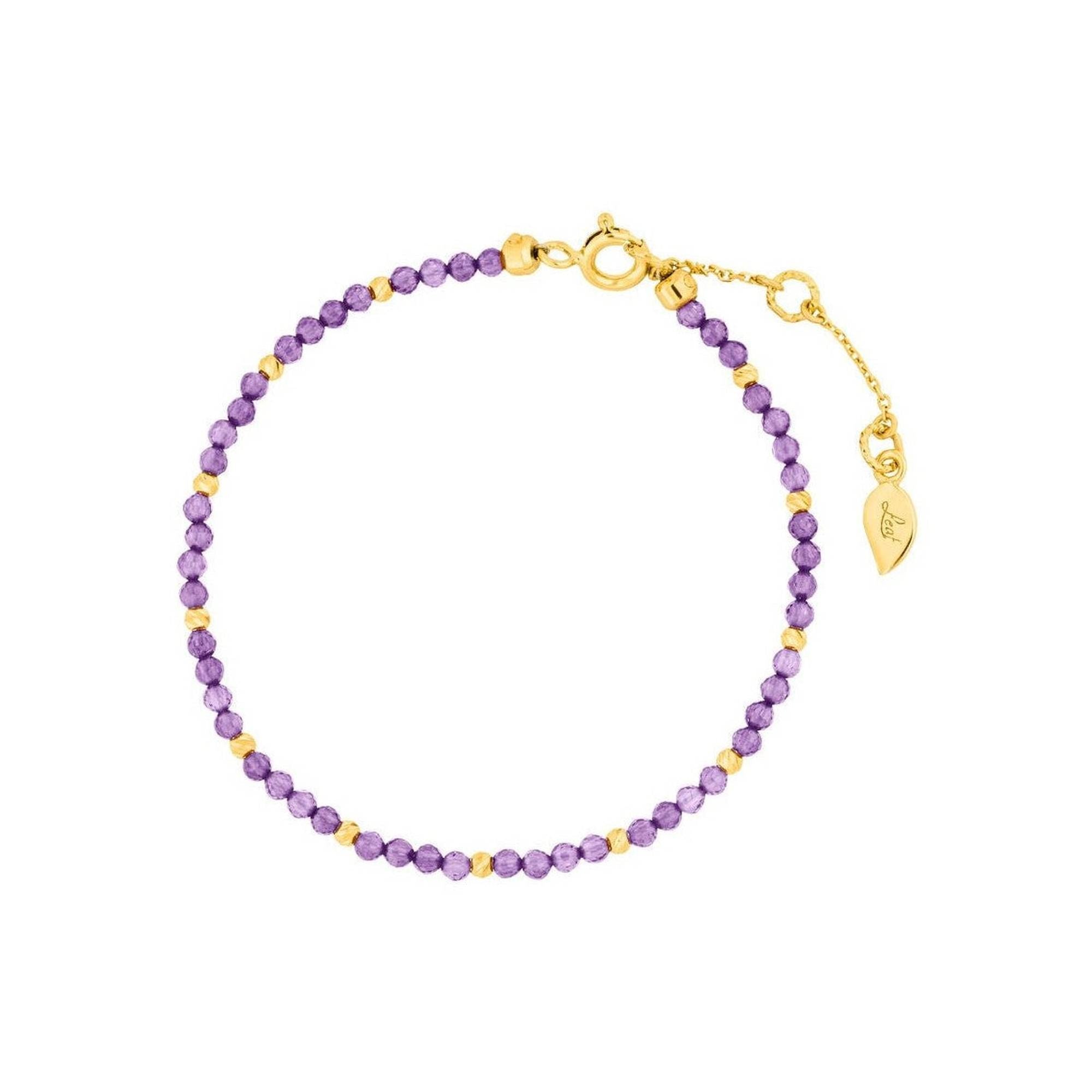 Leaf Armband Serenity, Amethyst, vergoldet