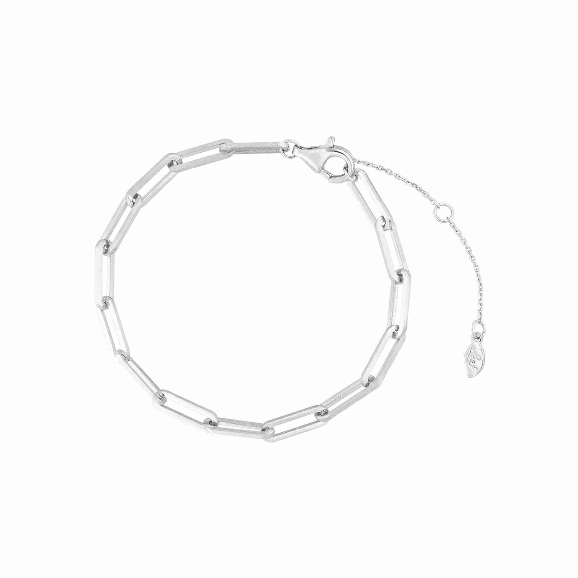 Leaf Armband Square, Silber