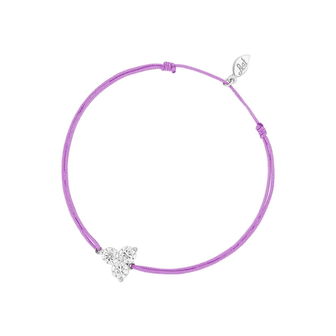 Leaf Armband Triple Zirkonia, violett, Silber