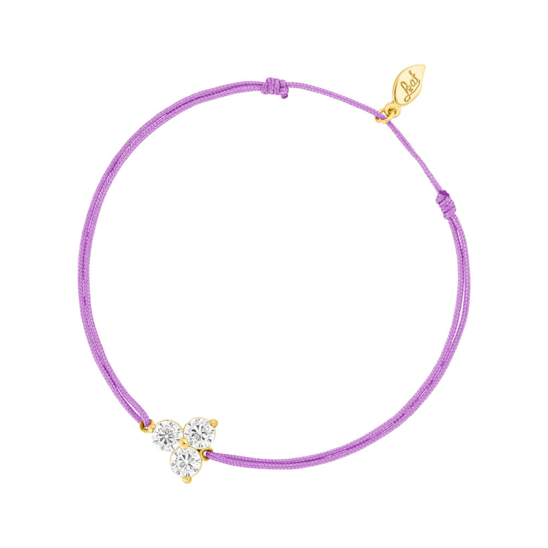 Leaf Armband Triple Zirkonia, violett, vergoldet