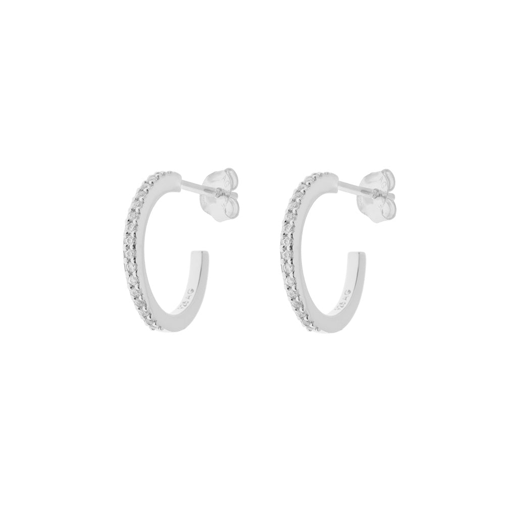 Leaf Creolen Circle of Life mini mit Zirkonia, Silber