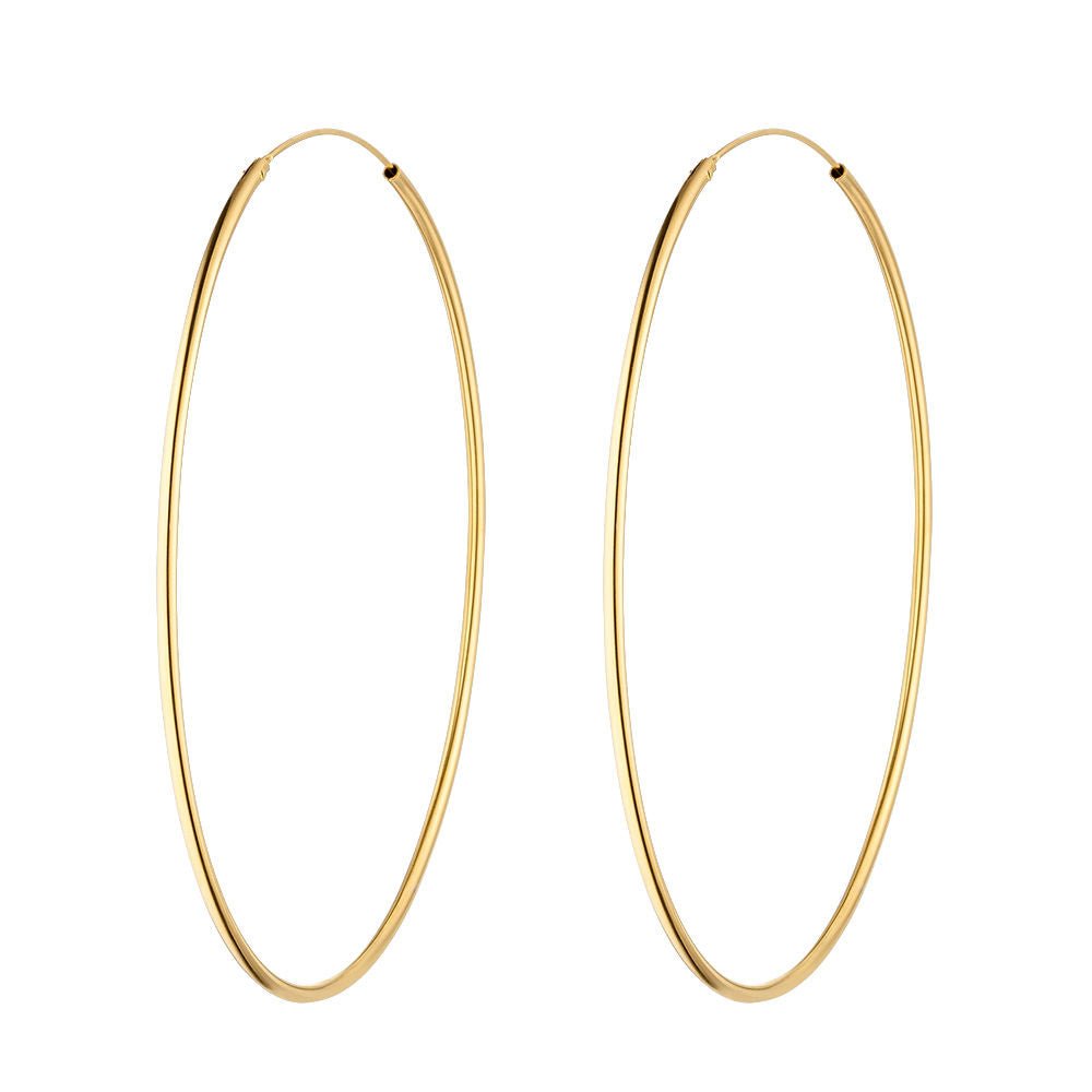 Leaf Creolen Pure, 70 mm, vergoldet