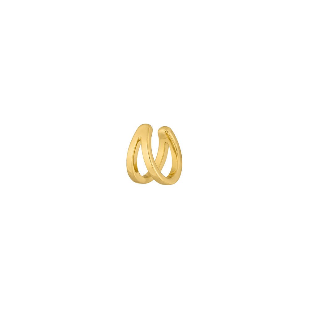 Leaf Earcuff Double Line, vergoldet