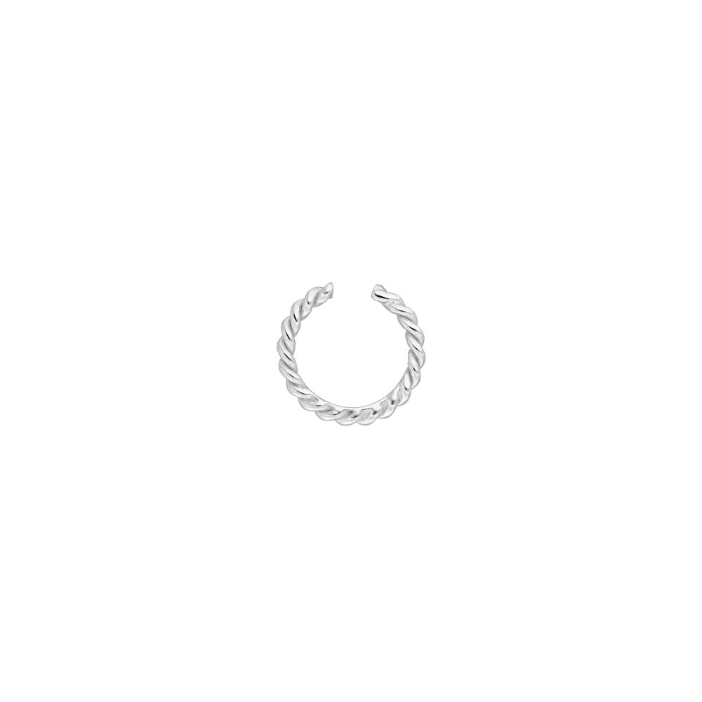 Leaf Earcuff Rope, Silber