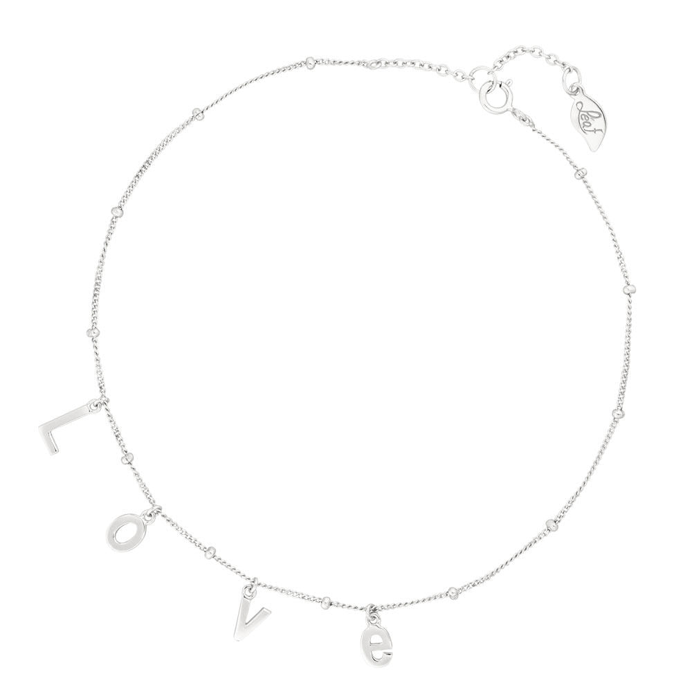 Leaf Fußkette Love, Silber