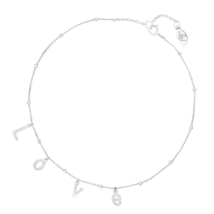 Leaf Fußkette Love, Silber
