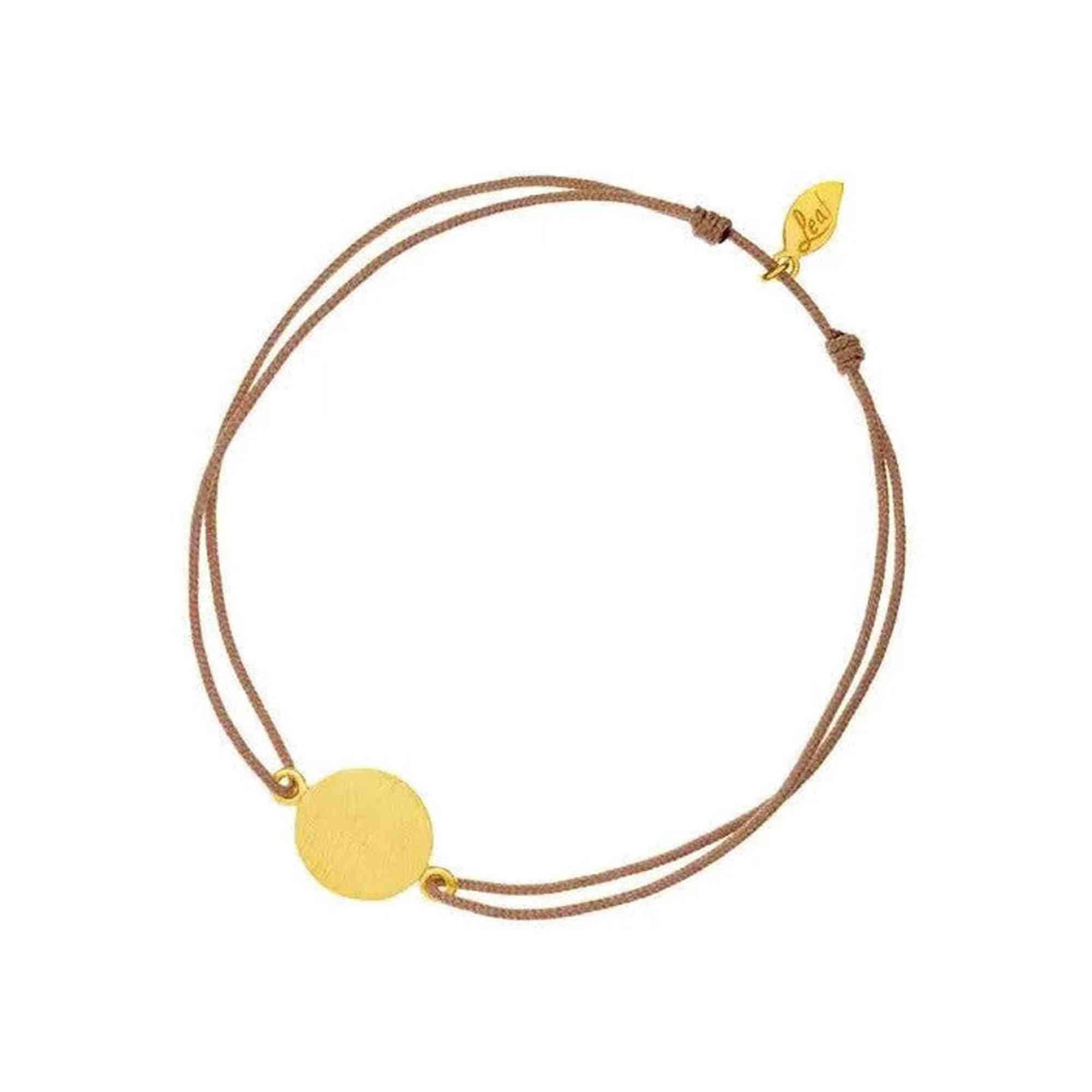 Leaf Glücksarmband Slices, beige, vergoldet