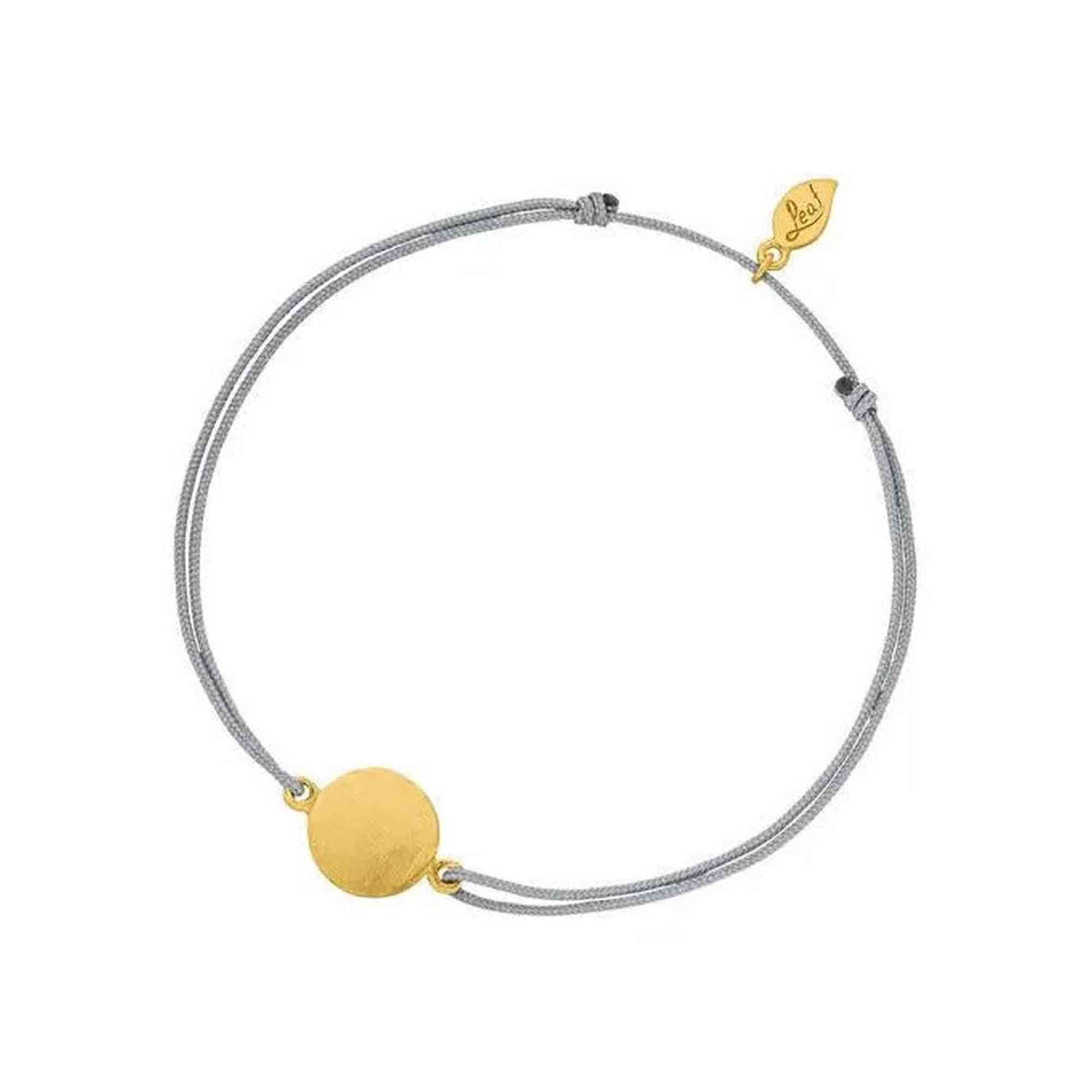 Leaf Glücksarmband Slices, grau, vergoldet