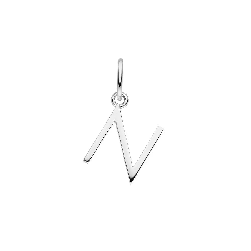 Leaf Kette Buchstabenanhänger, Silber