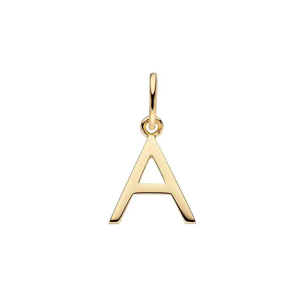 Leaf Kette Buchstabenanhänger, vergoldet