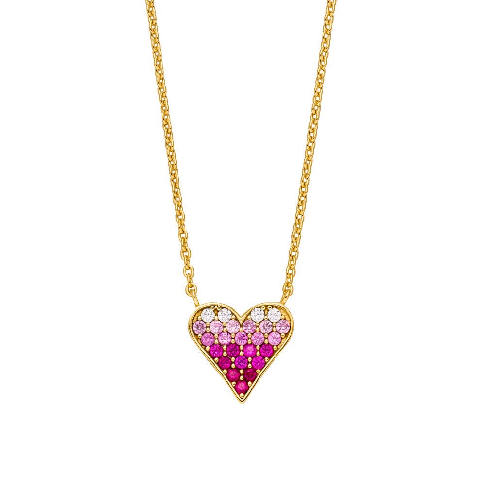 Leaf Kette Pink Valentine, vergoldet