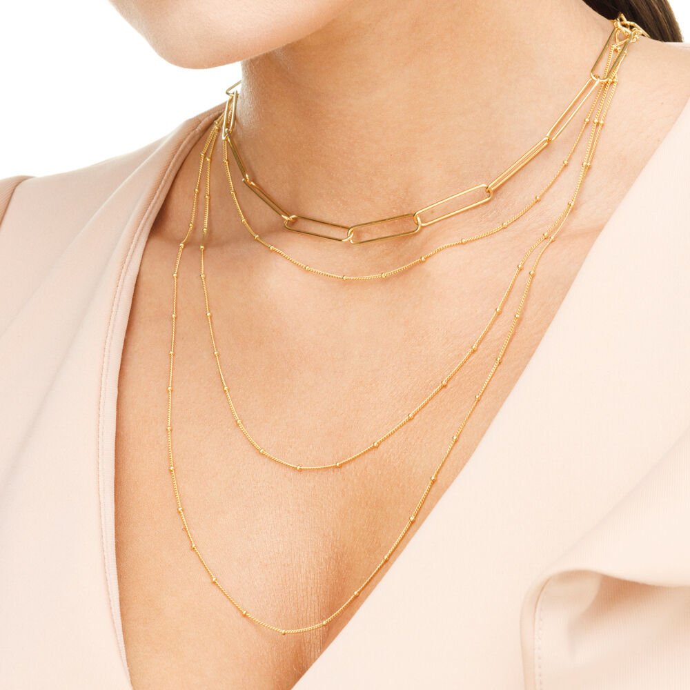 Leaf Kette Wasserfall, vergoldet