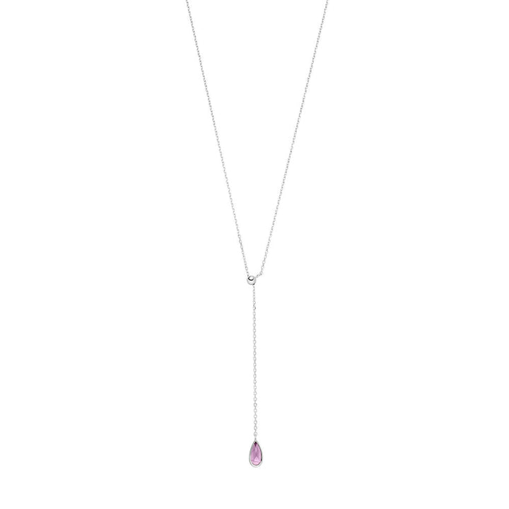 Leaf Kette Y-Gem Drop, Amethyst, Silber
