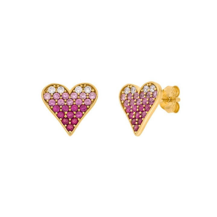 Leaf Ohrstecker Pink Valentine, vergoldet