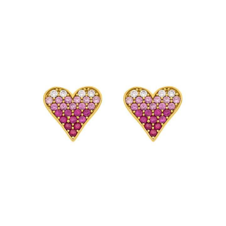 Leaf Ohrstecker Pink Valentine, vergoldet