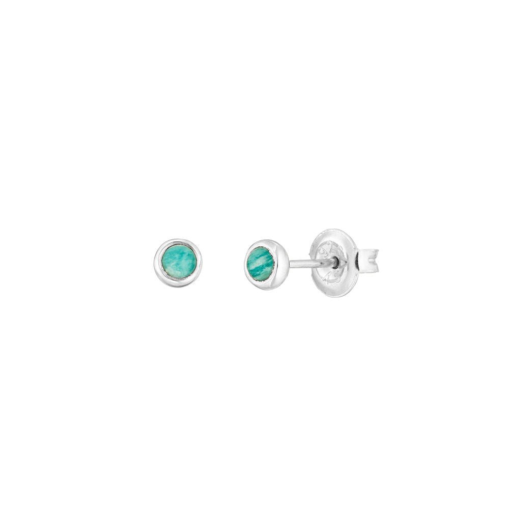 Leaf Ohrstecker Pure Amazonit, Silber