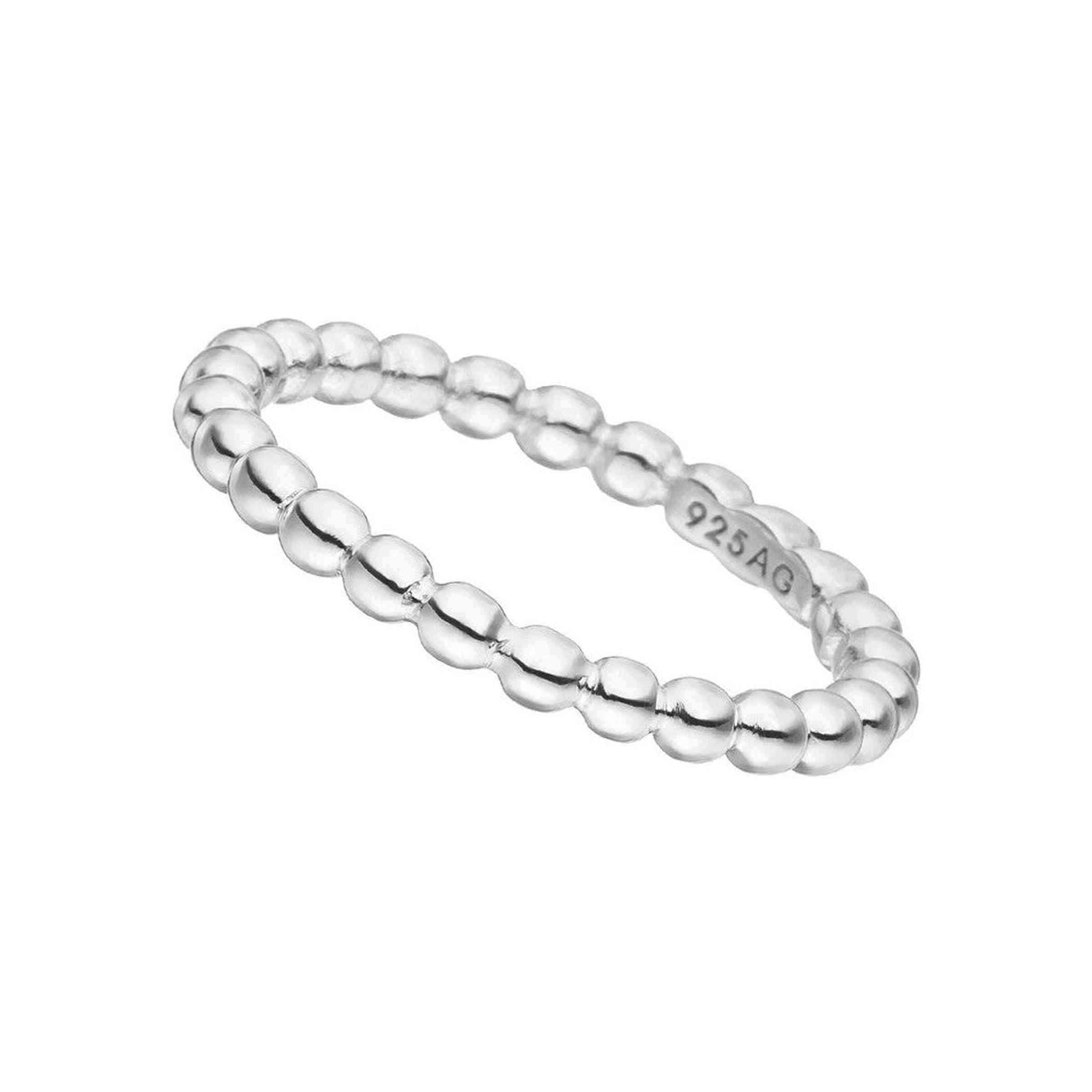 Leaf Ring Ball, dick, Silber