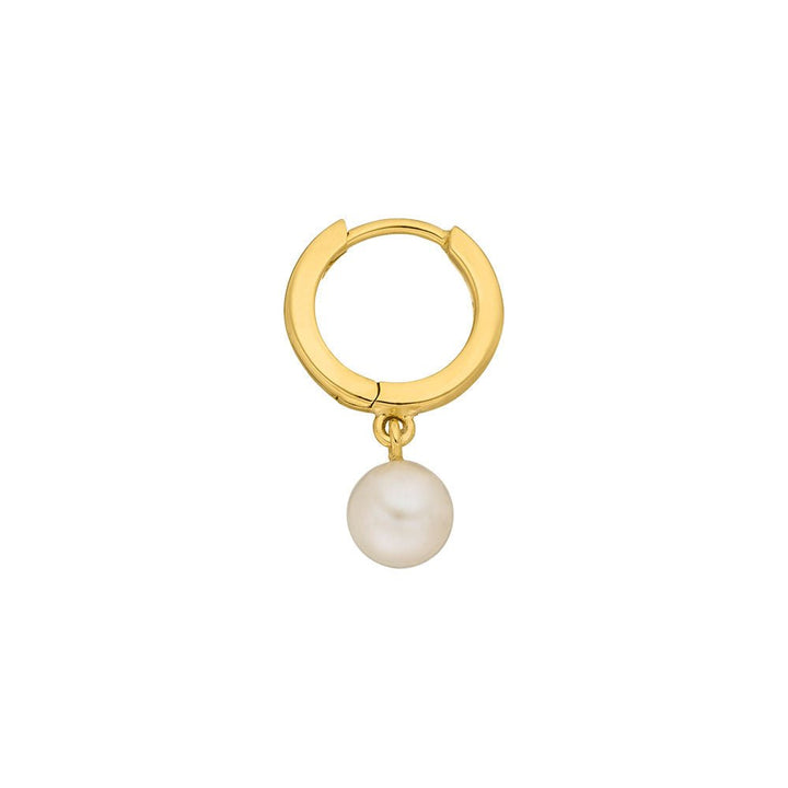 Leaf Single Creole Pearl, vergoldet