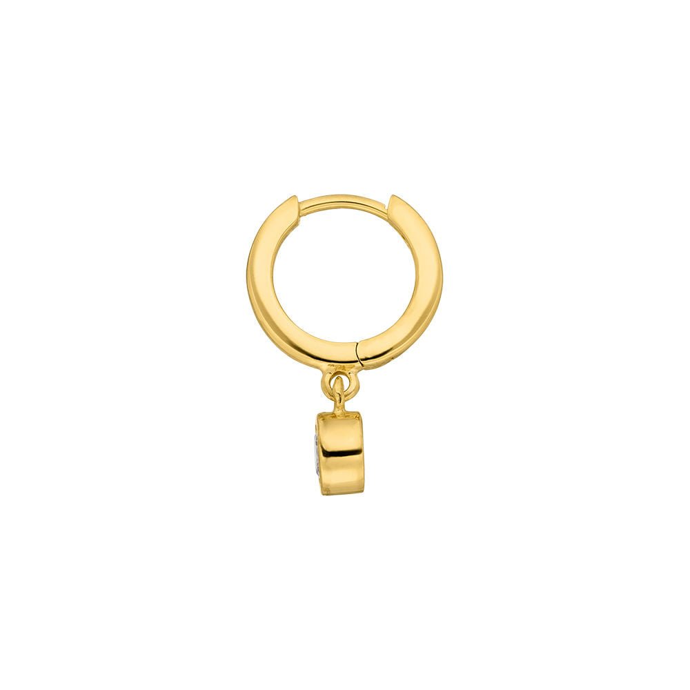 Leaf Single Creole Pure mit Zirkonia, vergoldet