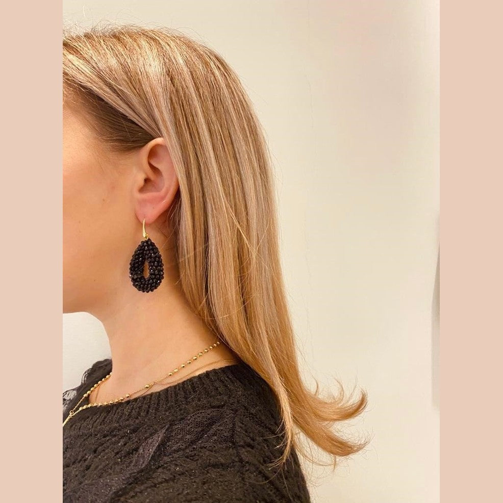 LOTT.gioielli Ohrringe Berry Drop, black, S, Brisur, vergoldet