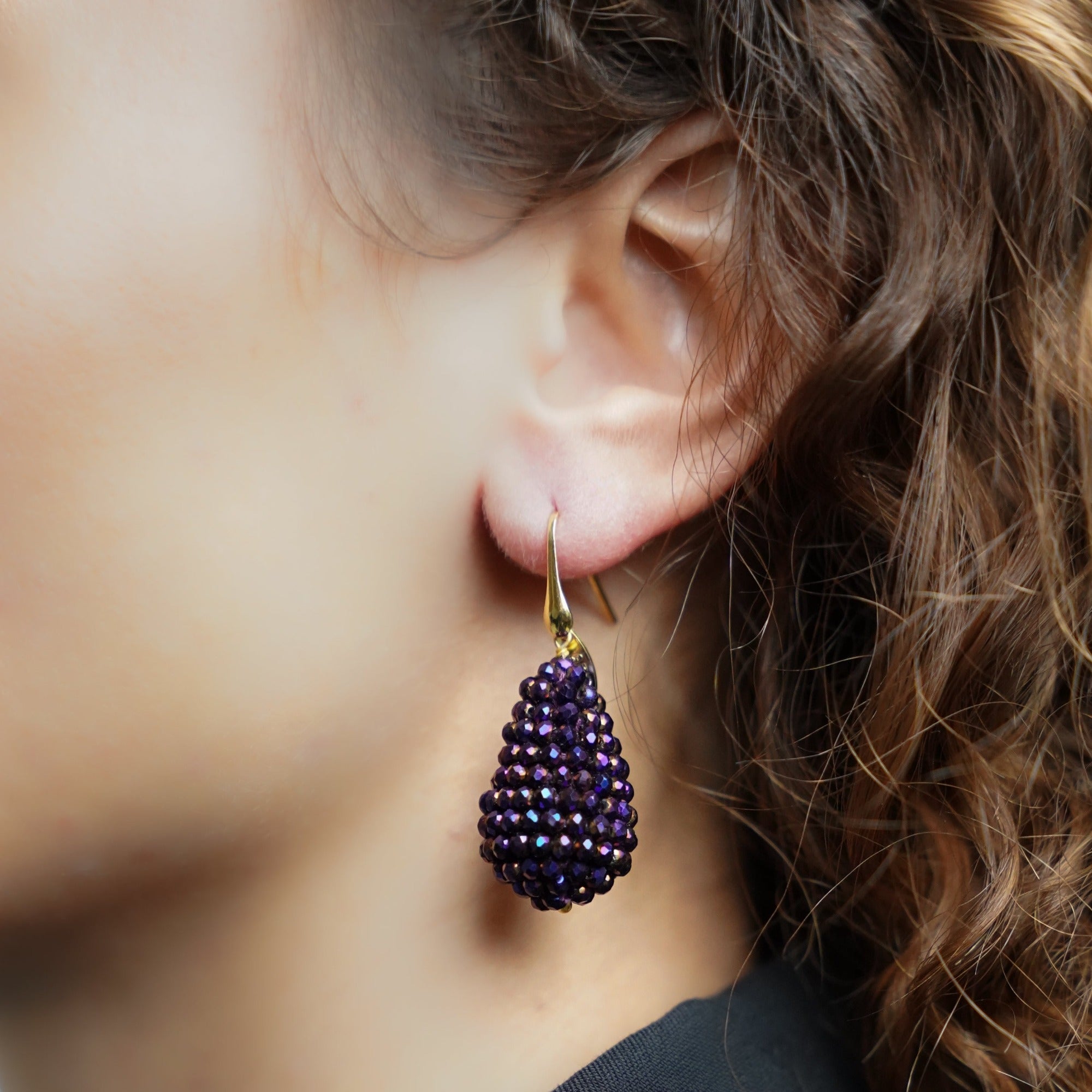 LOTT.gioielli Ohrringe Cone S, metallic purple, vergoldet