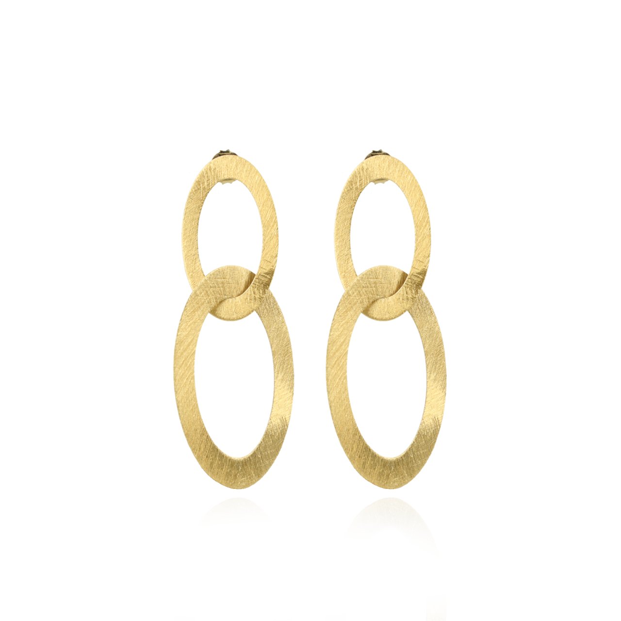 LOTT.gioielli Ohrringe Double Charm, oval, L, vergoldet