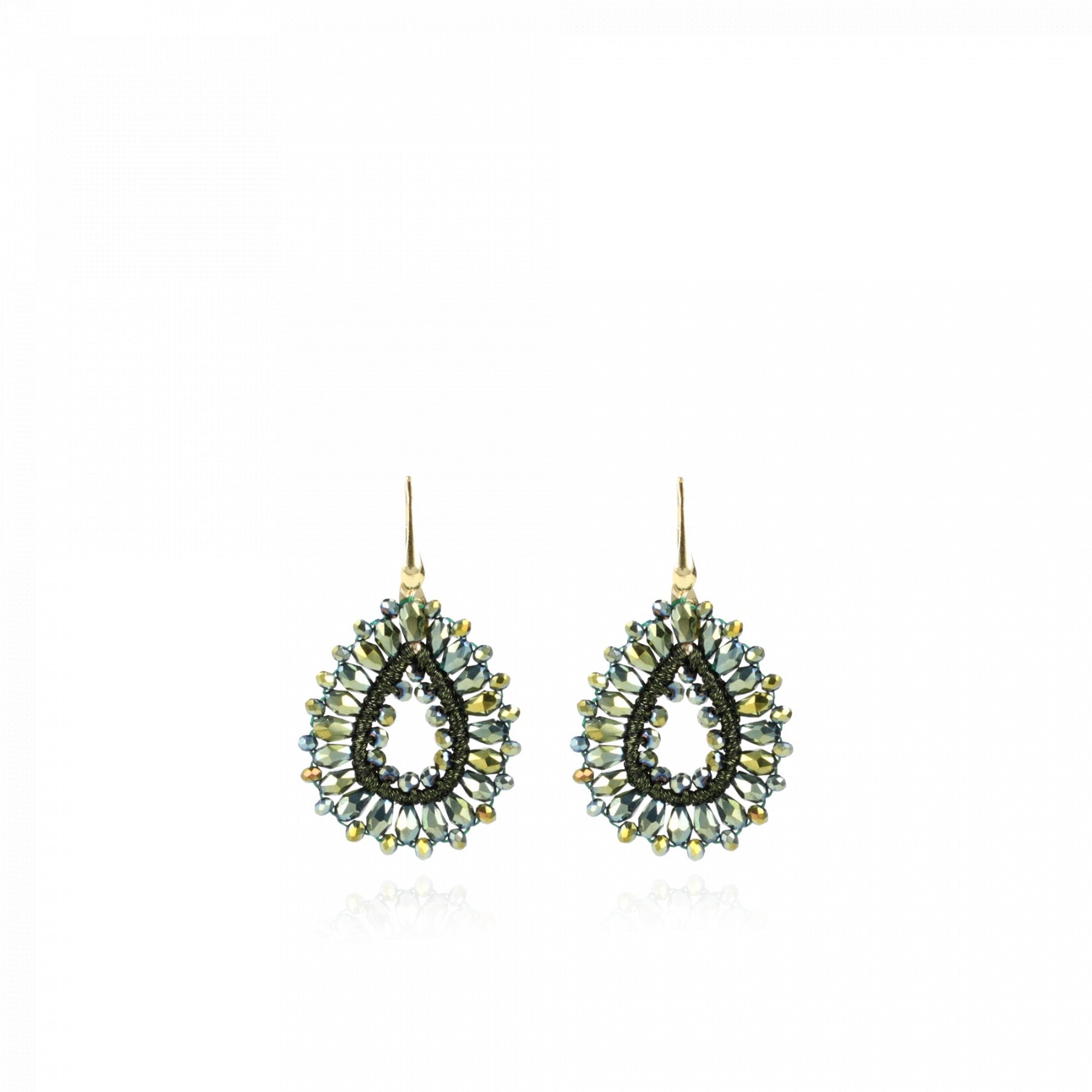LOTT.gioielli Ohrringe Robin Silk Drop, S, metallic green, Brisur, vergoldet