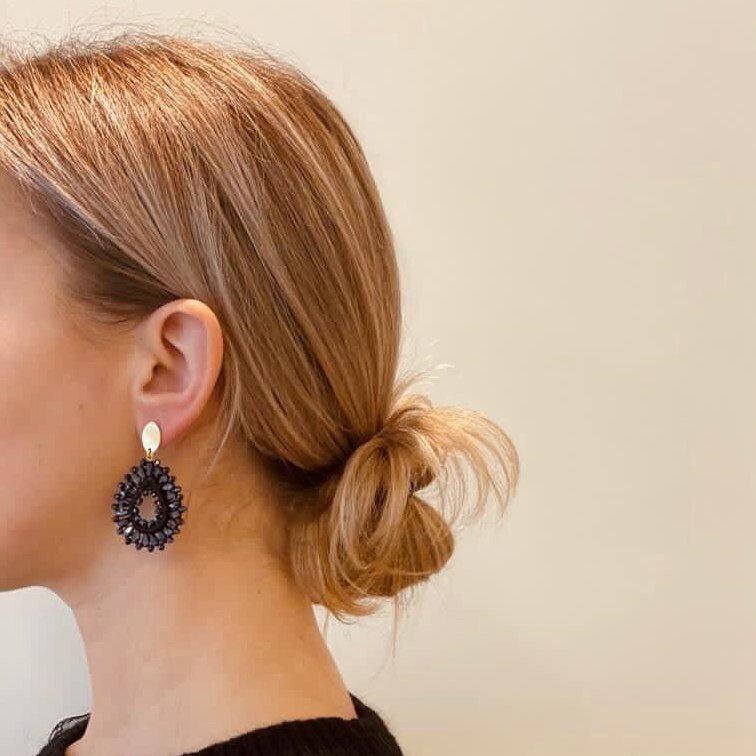 LOTT.gioielli Ohrringe Silk Drop, schwarz, S, vergoldet