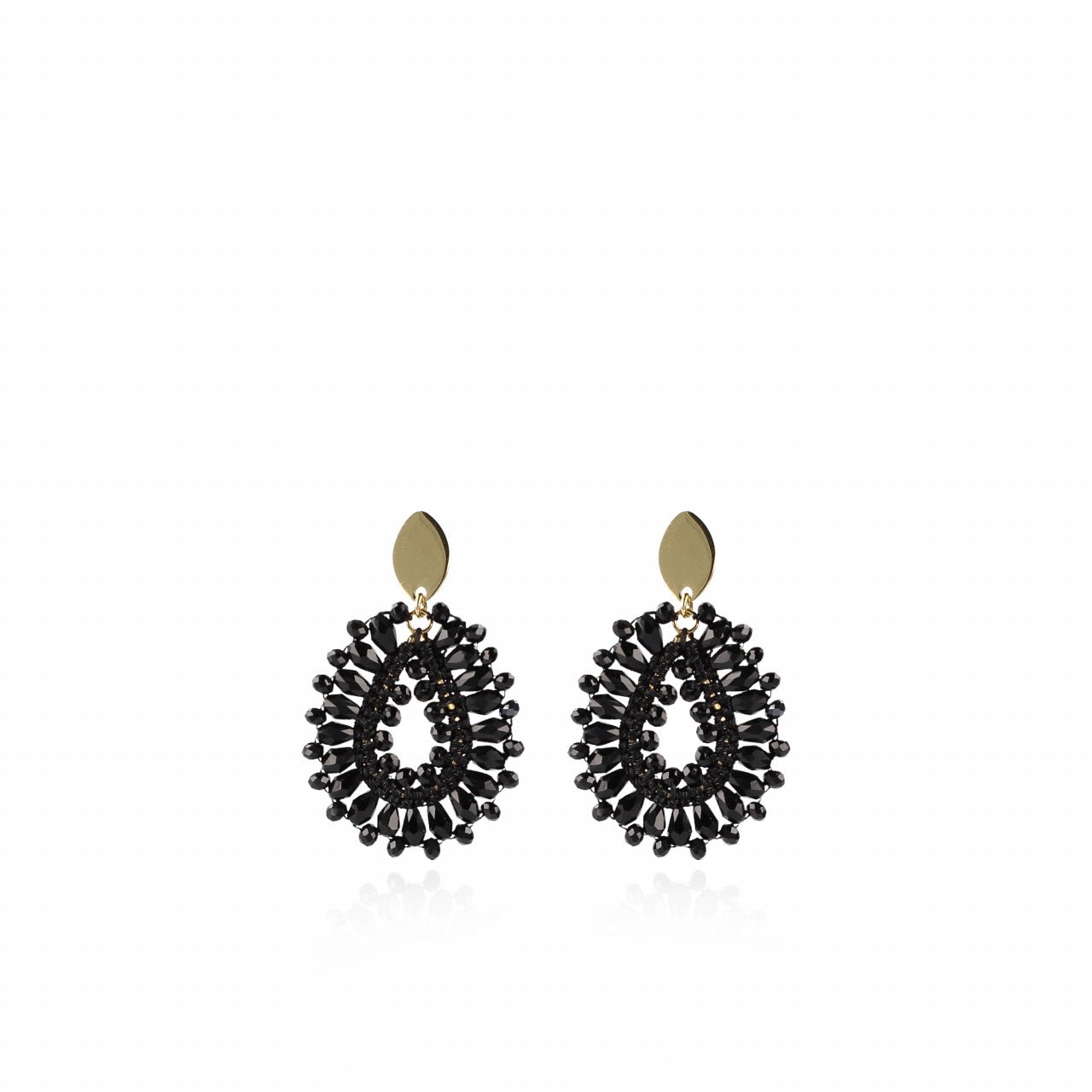 LOTT.gioielli Ohrringe Silk Drop, schwarz, S, vergoldet