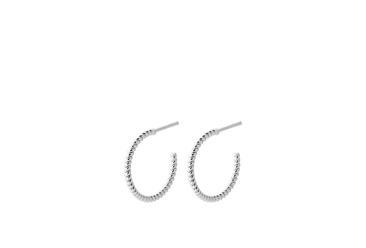 Pernille Corydon Creolen Small Twisted, Silber