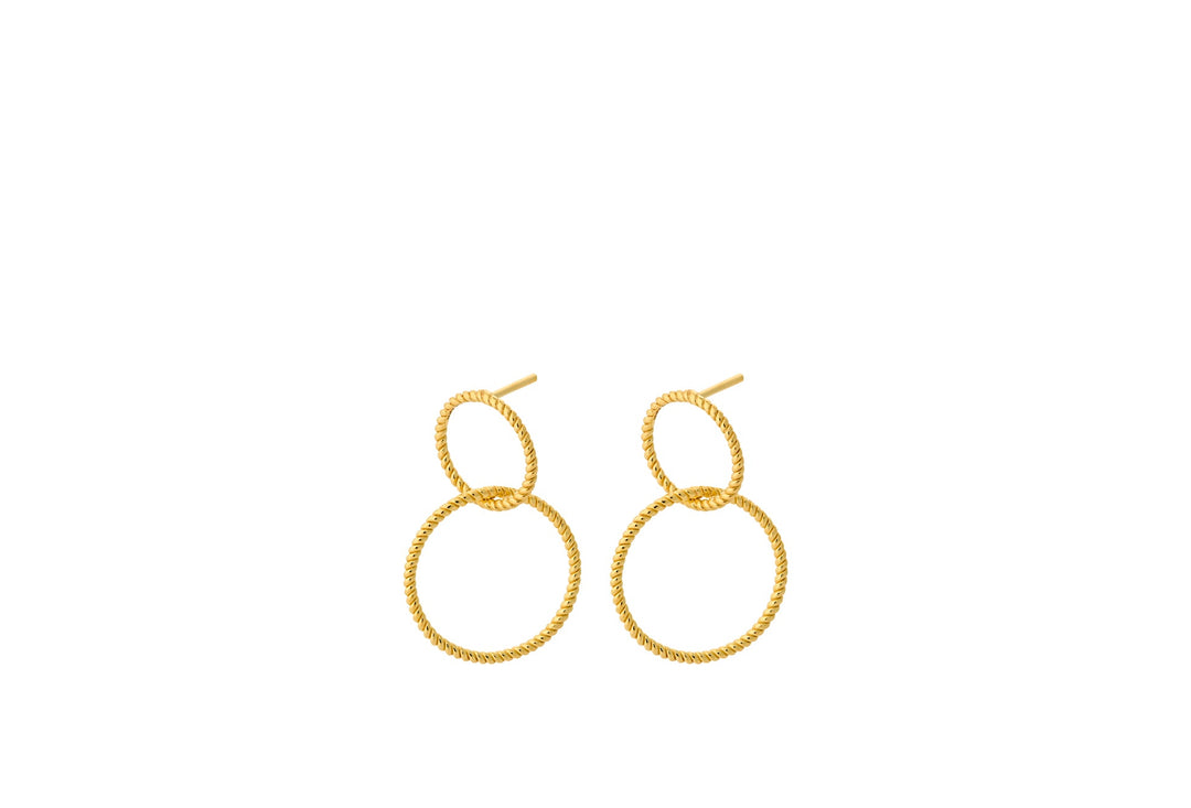 Pernille Corydon Ohrringe Double Twisted, vergoldet