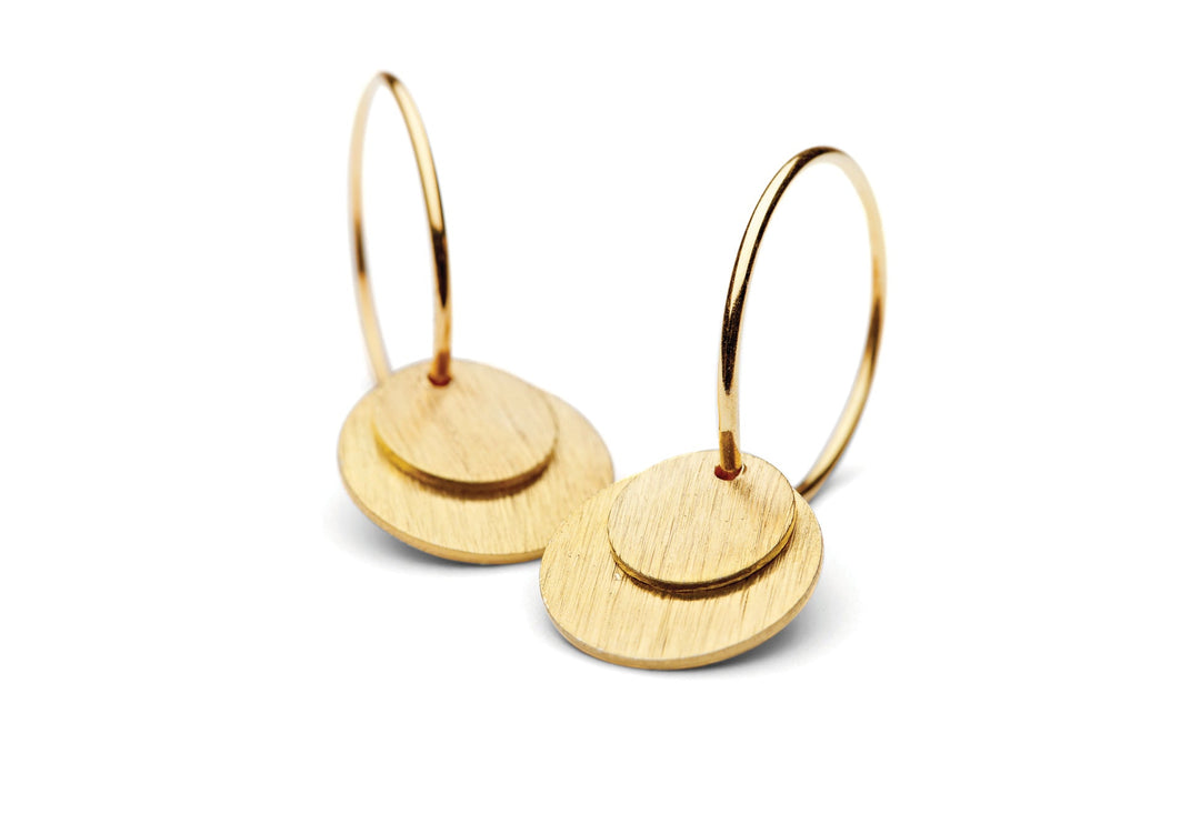 Pernille Corydon Ohrringe Small Coin, vergoldet