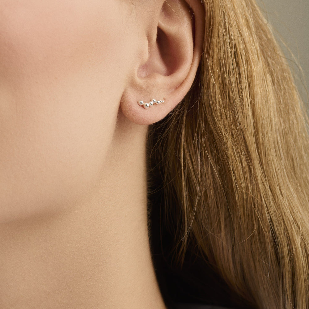 Pernille Corydon Ohrstecker Earclimber Glint, Silber