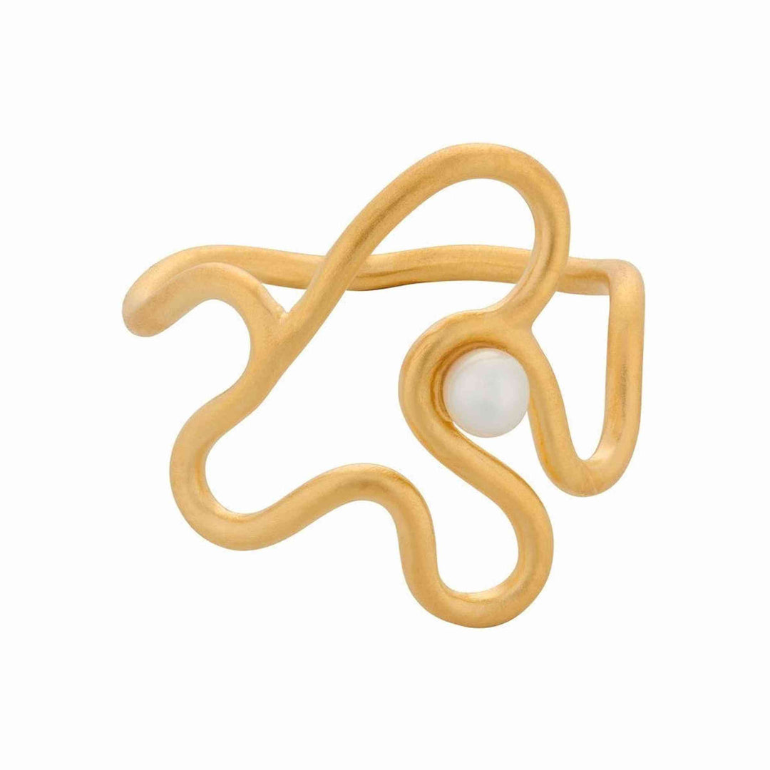 Pernille Corydon Ring Bay Pearl, vergoldet