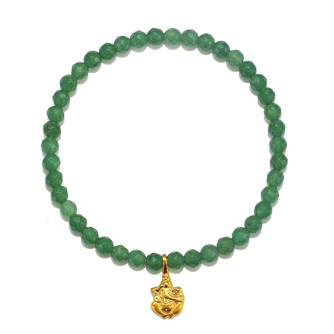 Satya Jewelry Armband Ganesha Hindu God, Guided Transf. Jade, vergoldet